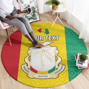 Personalised Afro Guinea Round Carpet Coat Of Arms Flag Style
