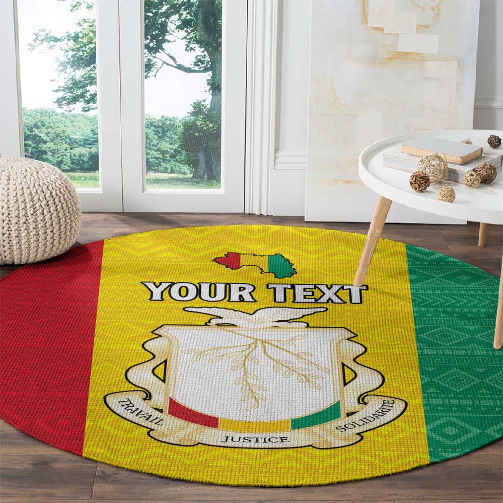 Personalised Afro Guinea Round Carpet Coat Of Arms Flag Style