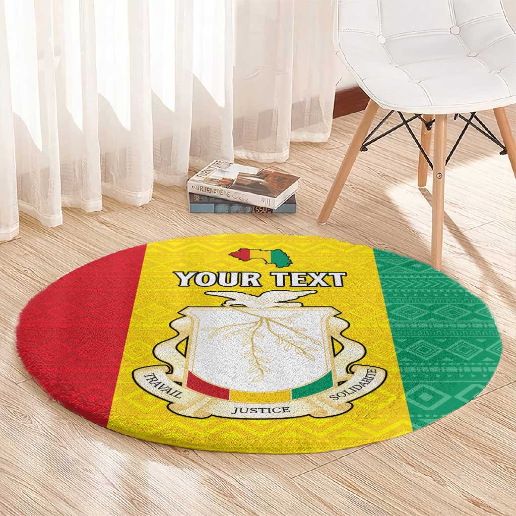 Personalised Afro Guinea Round Carpet Coat Of Arms Flag Style