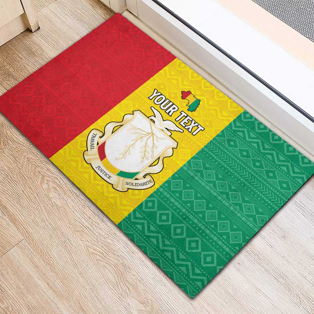 Personalised Afro Guinea Rubber Doormat Coat Of Arms Flag Style