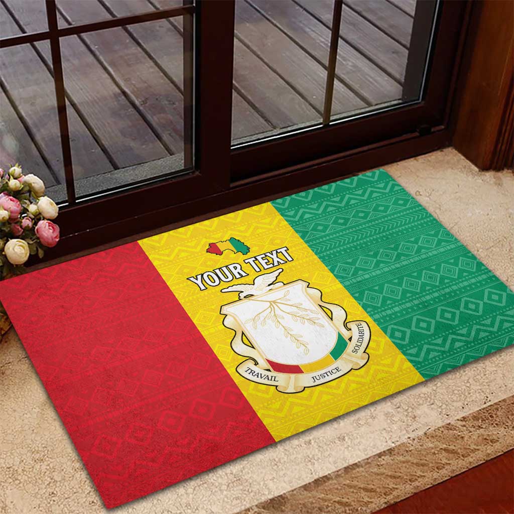 Personalised Afro Guinea Rubber Doormat Coat Of Arms Flag Style