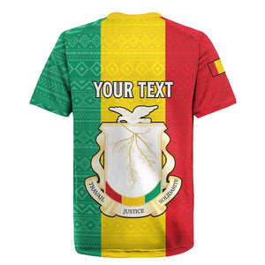 Personalised Afro Guinea Rugby Jersey Coat Of Arms Flag Style