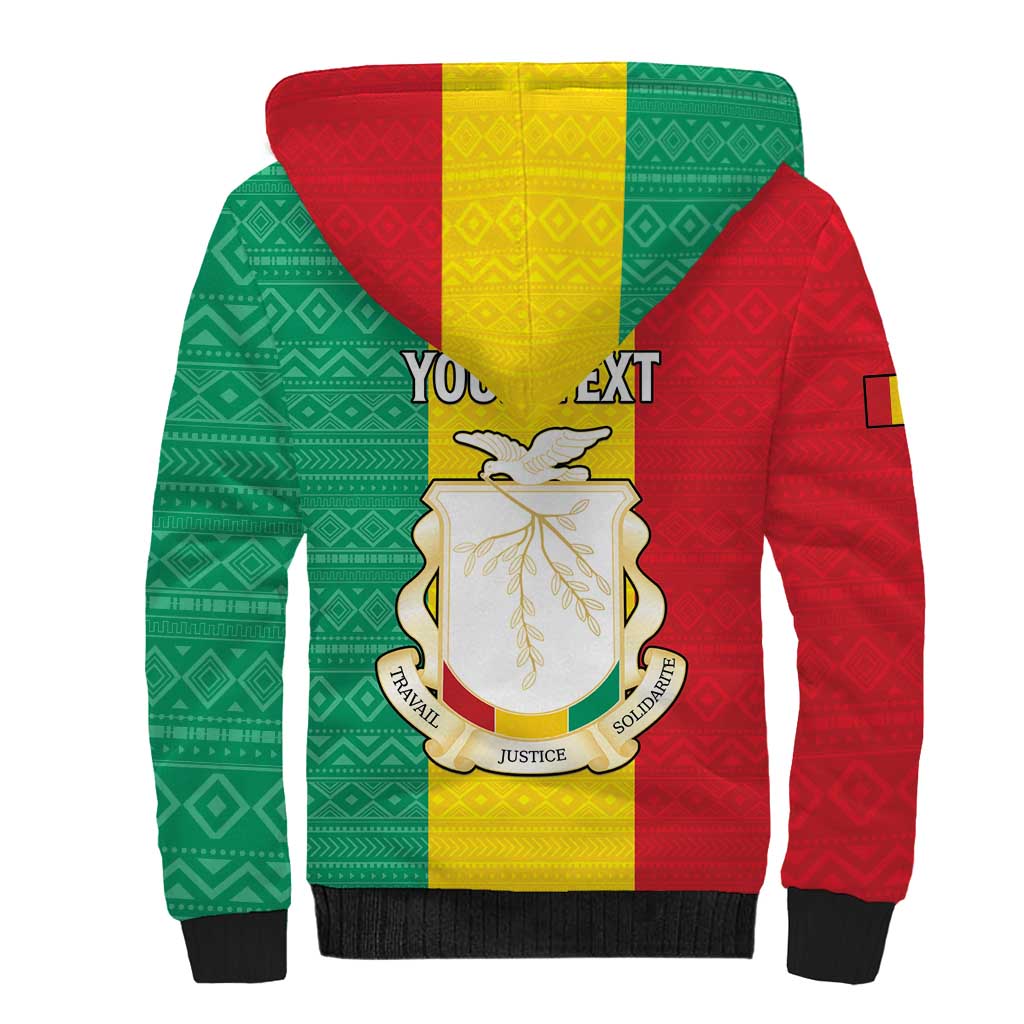 Personalised Afro Guinea Sherpa Hoodie Coat Of Arms Flag Style