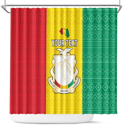 Personalised Afro Guinea Shower Curtain Coat Of Arms Flag Style