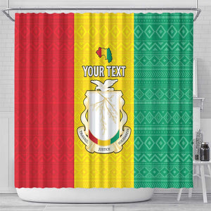 Personalised Afro Guinea Shower Curtain Coat Of Arms Flag Style