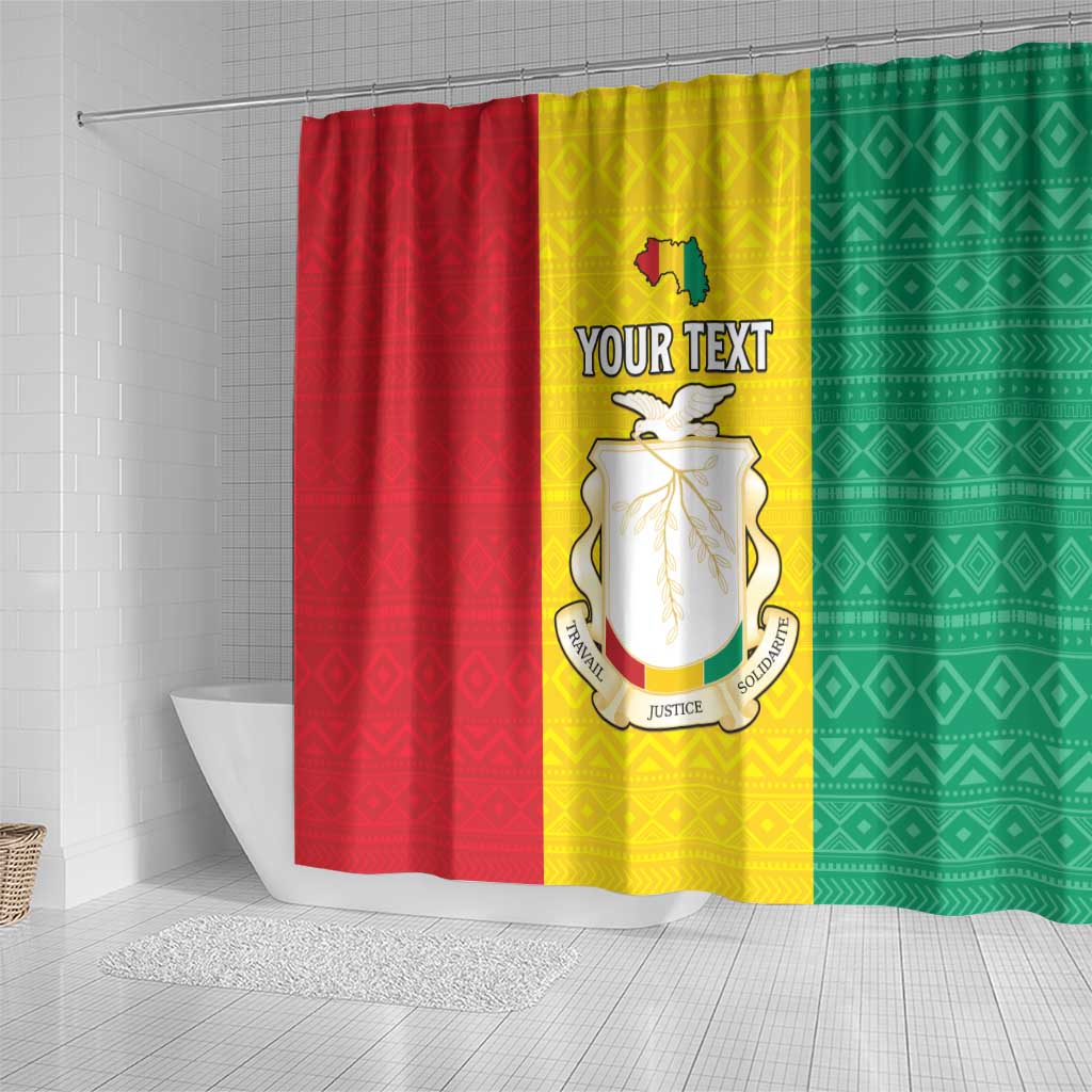 Personalised Afro Guinea Shower Curtain Coat Of Arms Flag Style