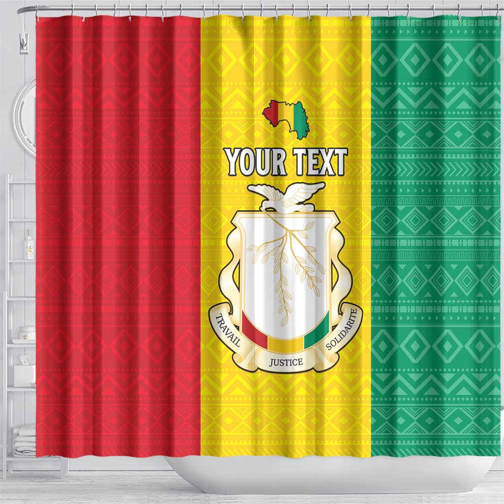 Personalised Afro Guinea Shower Curtain Coat Of Arms Flag Style