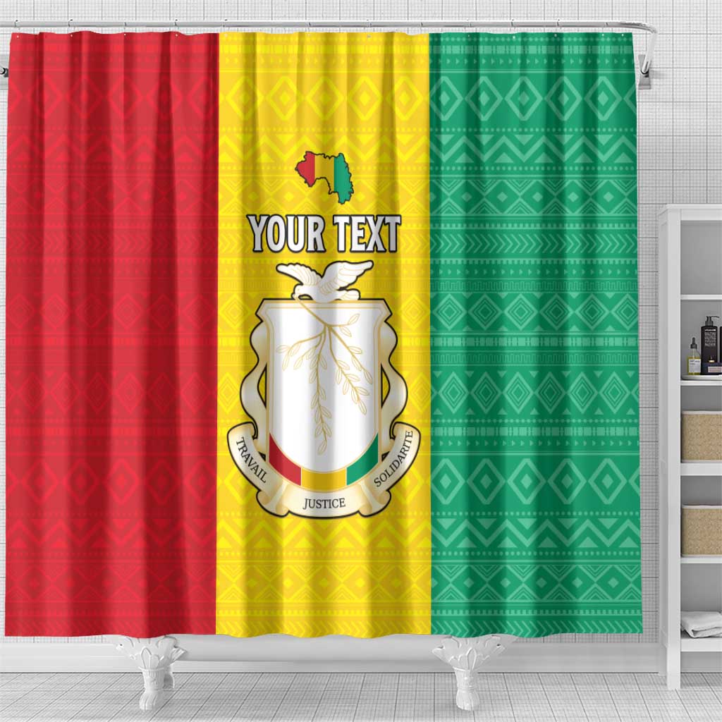 Personalised Afro Guinea Shower Curtain Coat Of Arms Flag Style