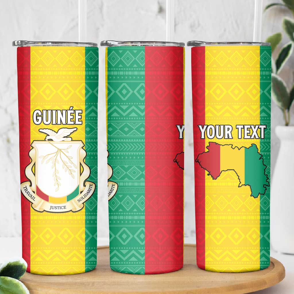 Personalised Afro Guinea Skinny Tumbler Coat Of Arms Flag Style