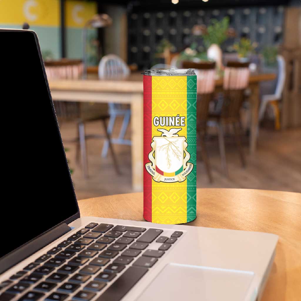 Personalised Afro Guinea Skinny Tumbler Coat Of Arms Flag Style