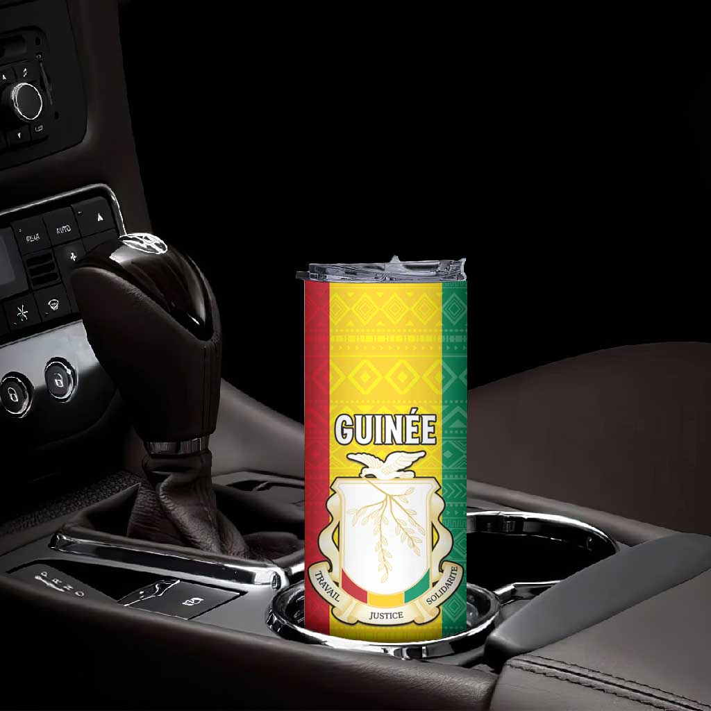 Personalised Afro Guinea Skinny Tumbler Coat Of Arms Flag Style