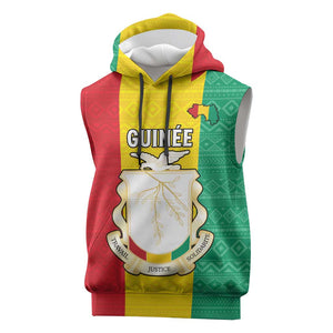 Personalised Afro Guinea Sleeveless Hoodie Coat Of Arms Flag Style - African Pride