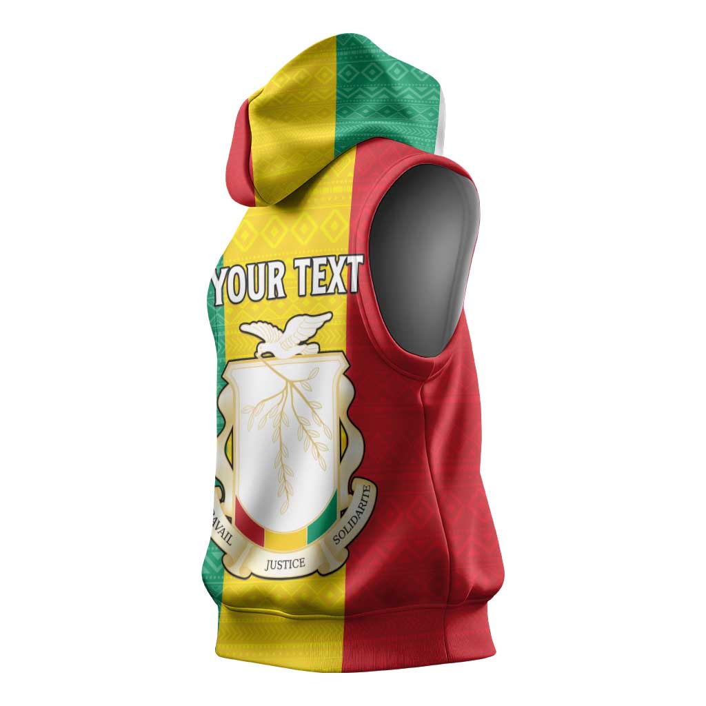 Personalised Afro Guinea Sleeveless Hoodie Coat Of Arms Flag Style - African Pride