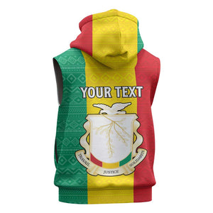 Personalised Afro Guinea Sleeveless Zip Hoodie Coat Of Arms Flag Style - African Pride