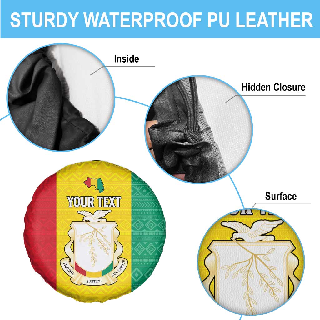 Personalised Afro Guinea Spare Tire Cover Coat Of Arms Flag Style