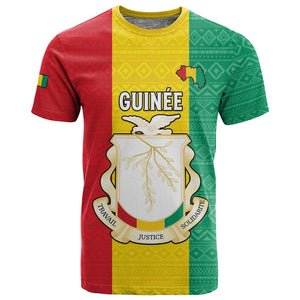 Personalised Afro Guinea T shirt Coat Of Arms Flag Style