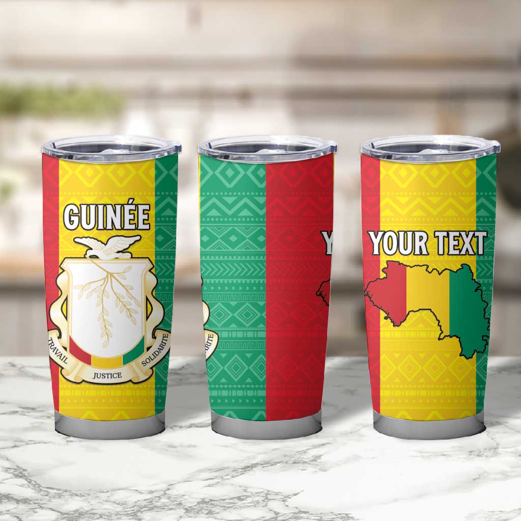 Personalised Afro Guinea Tumbler Cup Coat Of Arms Flag Style