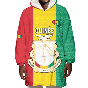 Personalised Afro Guinea Wearable Blanket Hoodie Coat Of Arms Flag Style