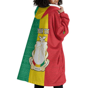 Personalised Afro Guinea Wearable Blanket Hoodie Coat Of Arms Flag Style