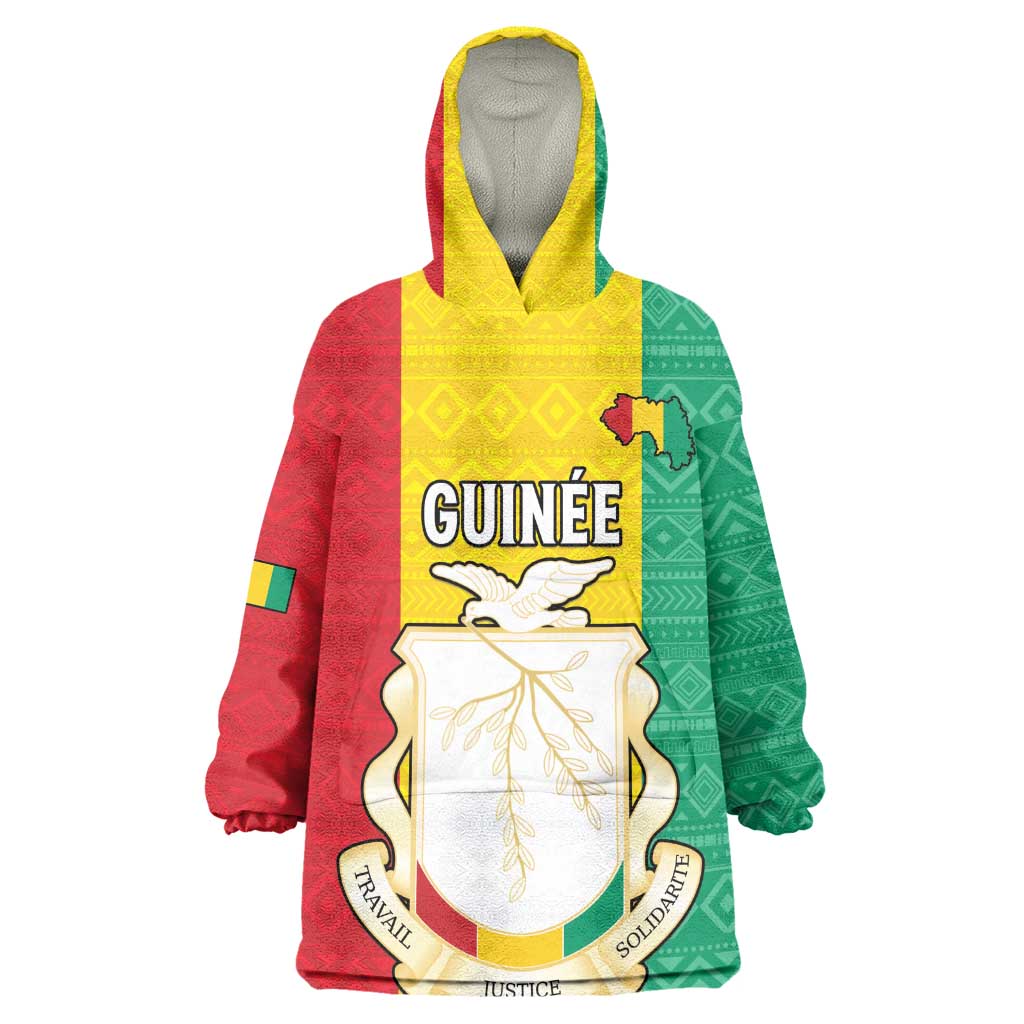 Personalised Afro Guinea Wearable Blanket Hoodie Coat Of Arms Flag Style