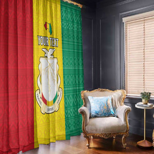 Personalised Afro Guinea Window Curtain Coat Of Arms Flag Style
