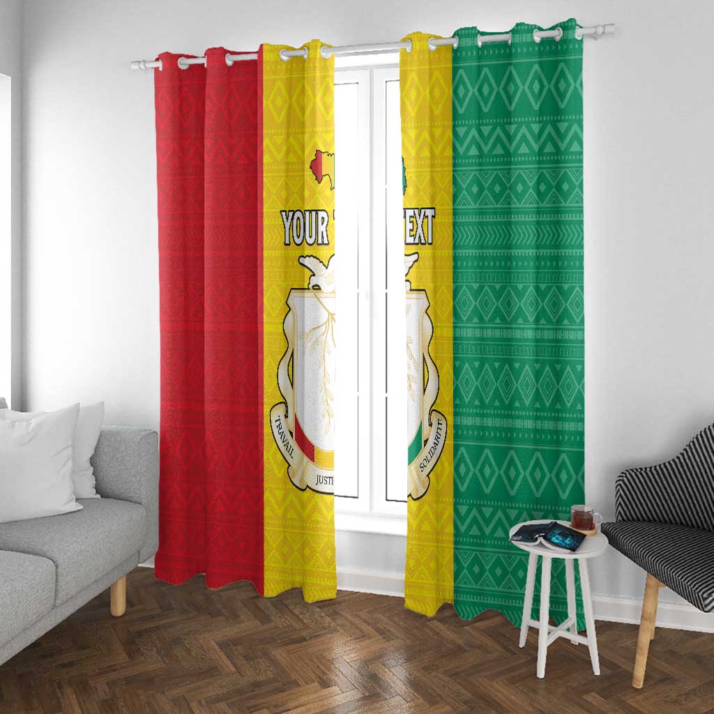 Personalised Afro Guinea Window Curtain Coat Of Arms Flag Style