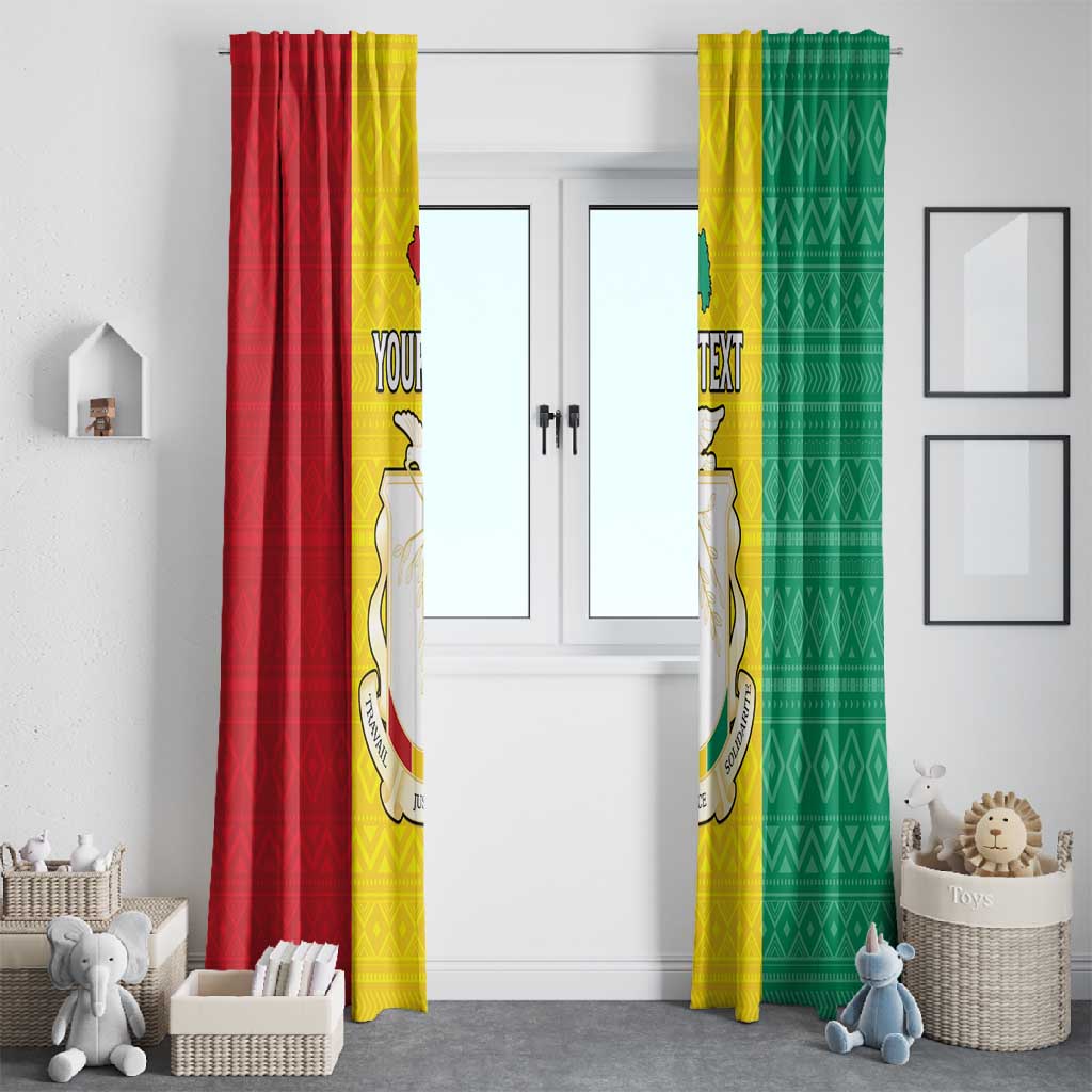 Personalised Afro Guinea Window Curtain Coat Of Arms Flag Style