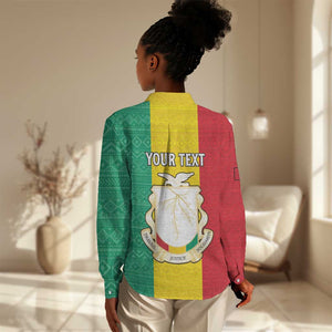 Personalised Afro Guinea Women Casual Shirt Coat Of Arms Flag Style