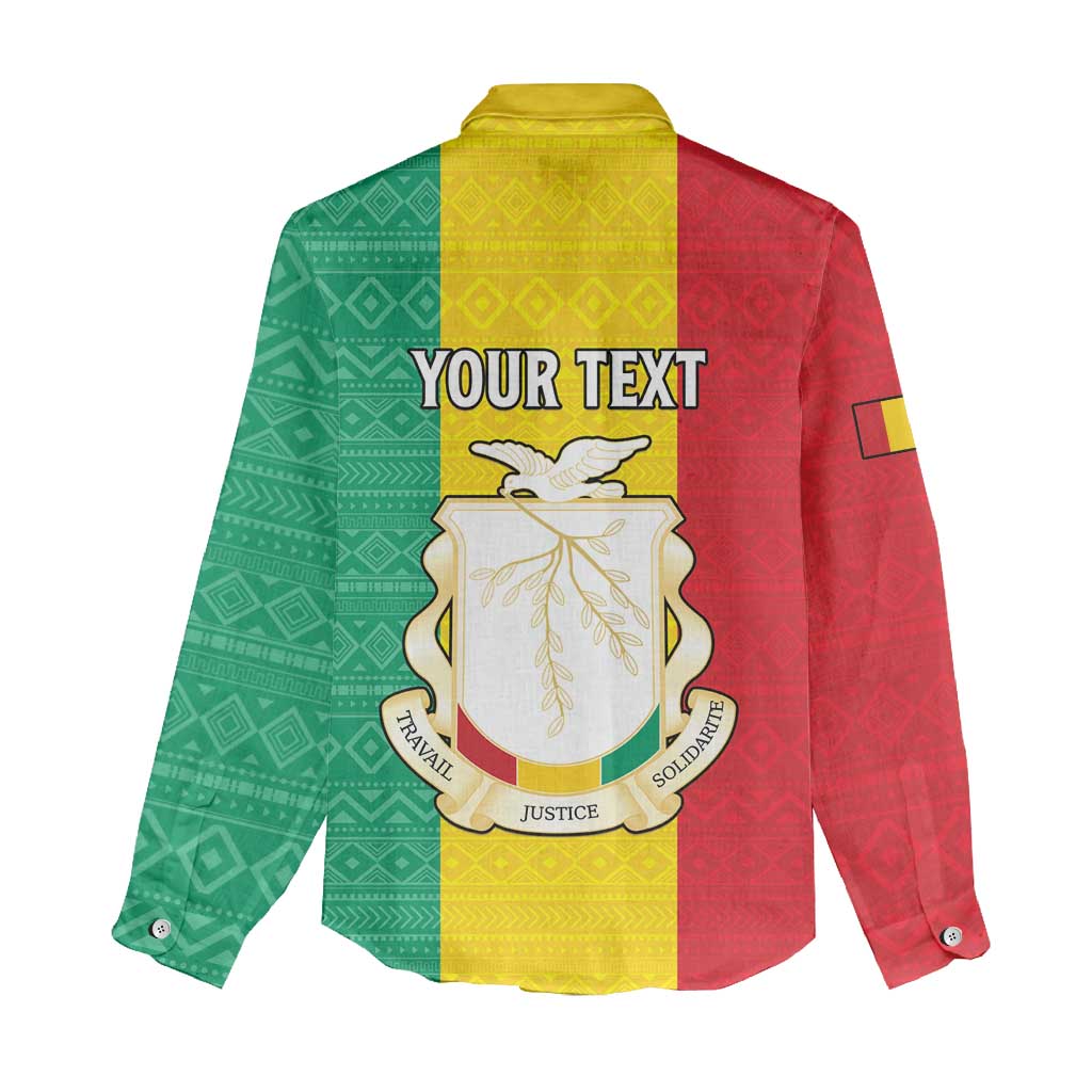 Personalised Afro Guinea Women Casual Shirt Coat Of Arms Flag Style