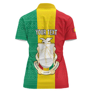Personalised Afro Guinea Women Polo Shirt Coat Of Arms Flag Style