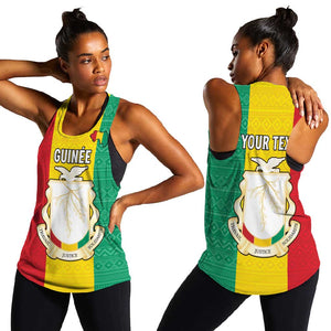 Personalised Afro Guinea Women Racerback Tank Coat Of Arms Flag Style