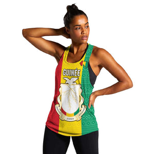 Personalised Afro Guinea Women Racerback Tank Coat Of Arms Flag Style