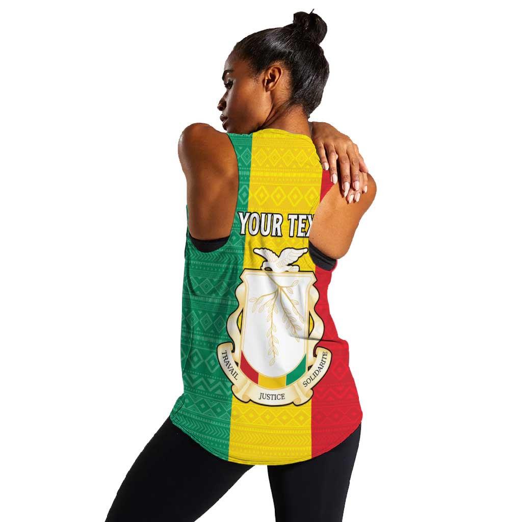 Personalised Afro Guinea Women Racerback Tank Coat Of Arms Flag Style