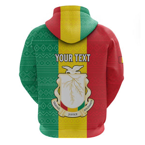 Personalised Afro Guinea Zip Hoodie Coat Of Arms Flag Style