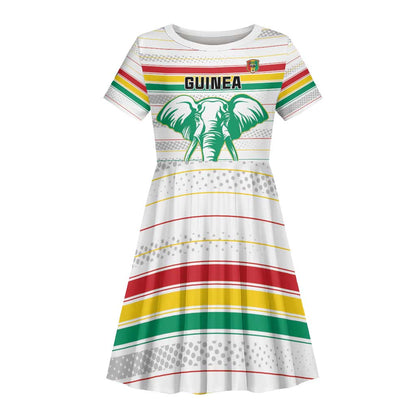 Custom Afro Guinee Football Kid Short Sleeve Dress Go Syli National