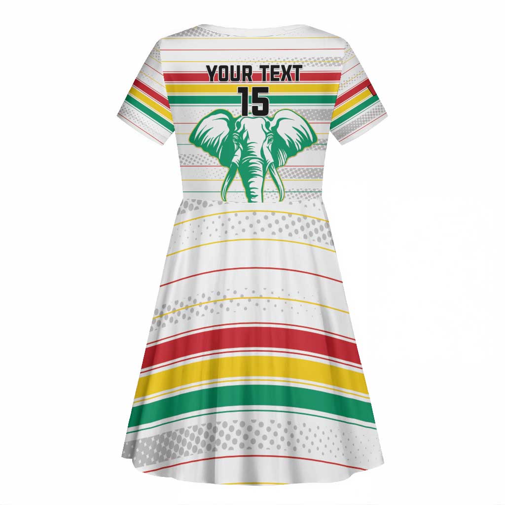 Custom Afro Guinee Football Kid Short Sleeve Dress Go Syli National