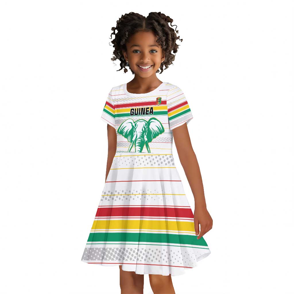 Custom Afro Guinee Football Kid Short Sleeve Dress Go Syli National