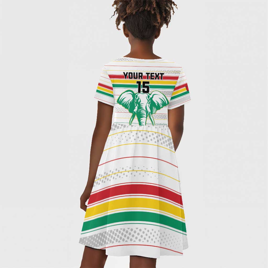 Custom Afro Guinee Football Kid Short Sleeve Dress Go Syli National