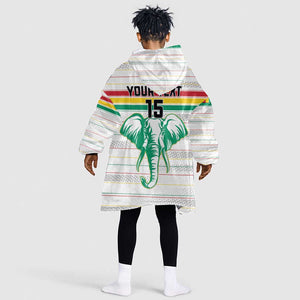 Custom Afro Guinee Football Kid Wearable Blanket Hoodie Go Syli National