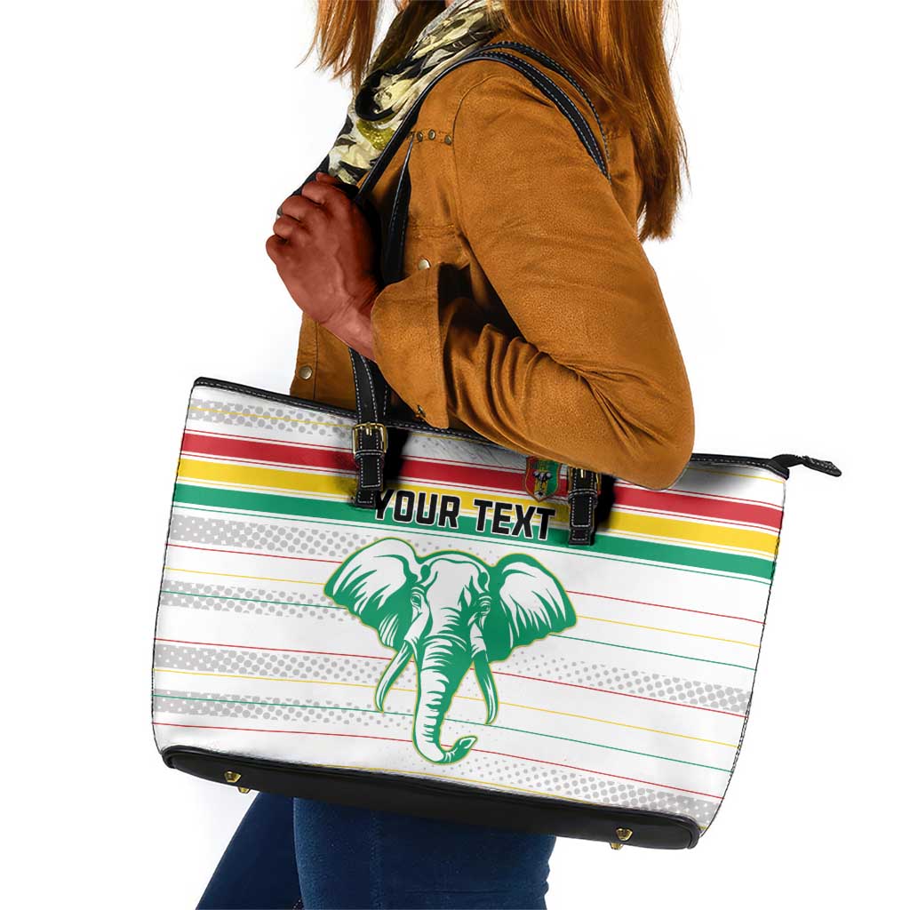 Custom Afro Guinee Football Leather Tote Bag Go Syli National