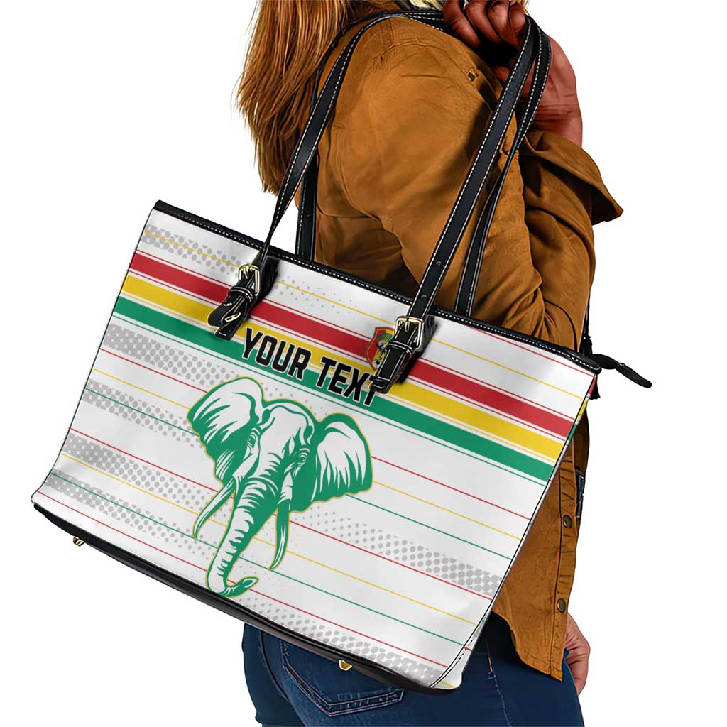 Custom Afro Guinee Football Leather Tote Bag Go Syli National