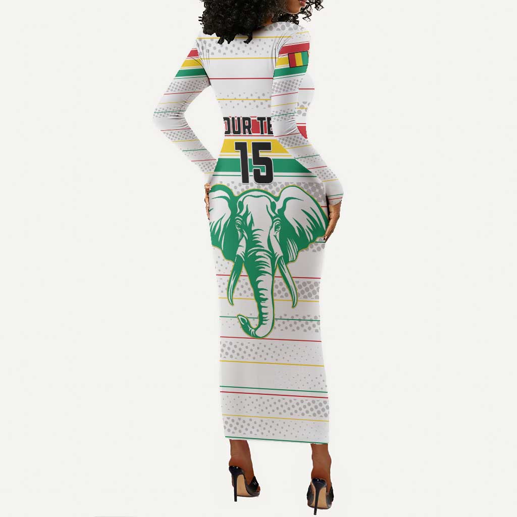 Custom Afro Guinee Football Long Sleeve Bodycon Dress Go Syli National LT15