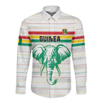 Custom Afro Guinee Football Long Sleeve Button Shirt Go Syli National