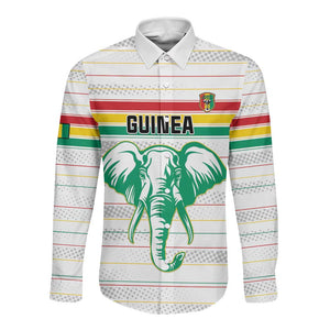 Custom Afro Guinee Football Long Sleeve Button Shirt Go Syli National