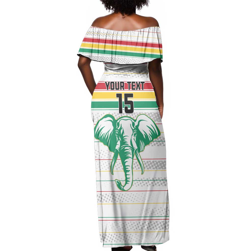Custom Afro Guinee Football Off Shoulder Maxi Dress Go Syli National