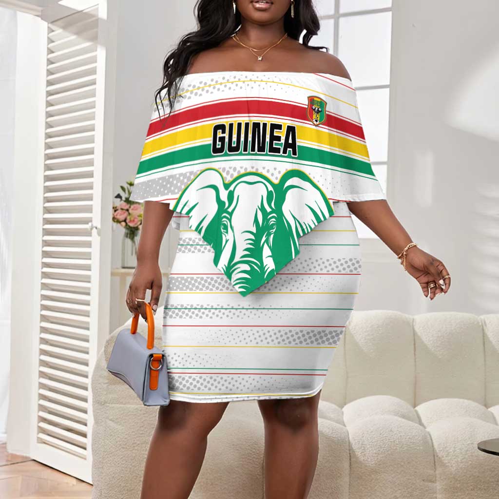 Custom Afro Guinee Football Off Shoulder Short Dress Go Syli National