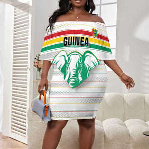Custom Afro Guinee Football Off Shoulder Short Dress Go Syli National
