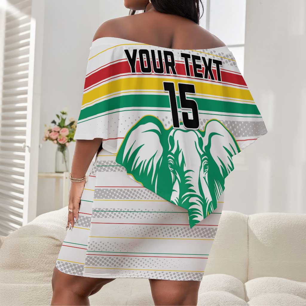 Custom Afro Guinee Football Off Shoulder Short Dress Go Syli National