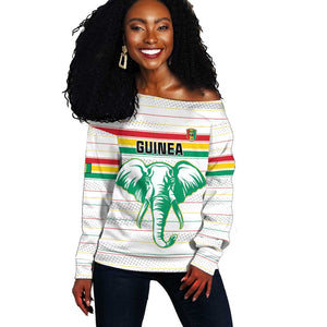 Custom Afro Guinee Football Off Shoulder Sweater Go Syli National