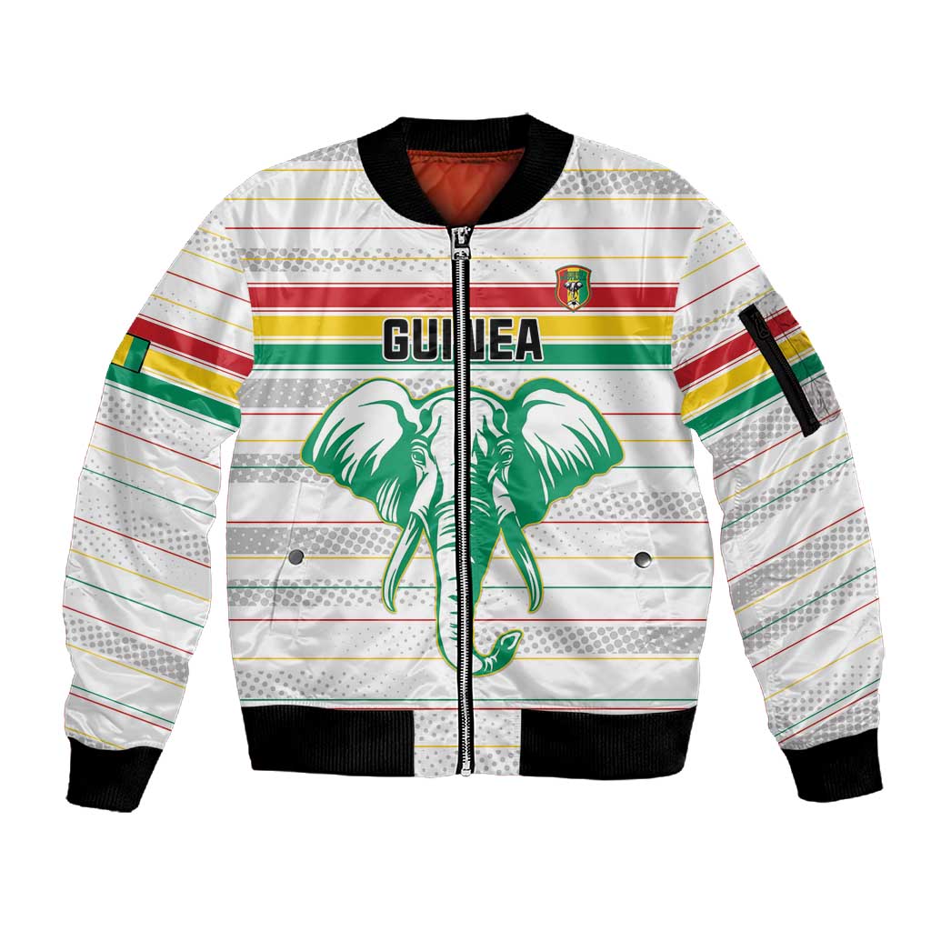 Custom Afro Guinee Football Sleeve Zip Bomber Jacket Go Syli National